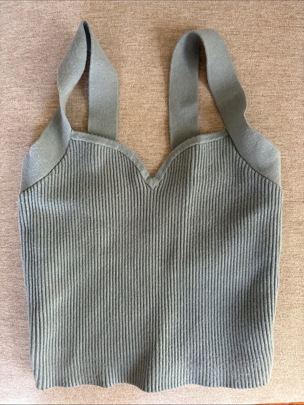 Abercrombie & Fitch Ribbed Knit Tank in Sage